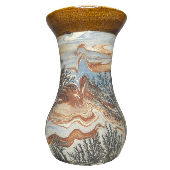 Vintage Sevierville Pottery Bud Mini Vase Trees Dendritic Swirl Tennessee - Picture 12 of 12